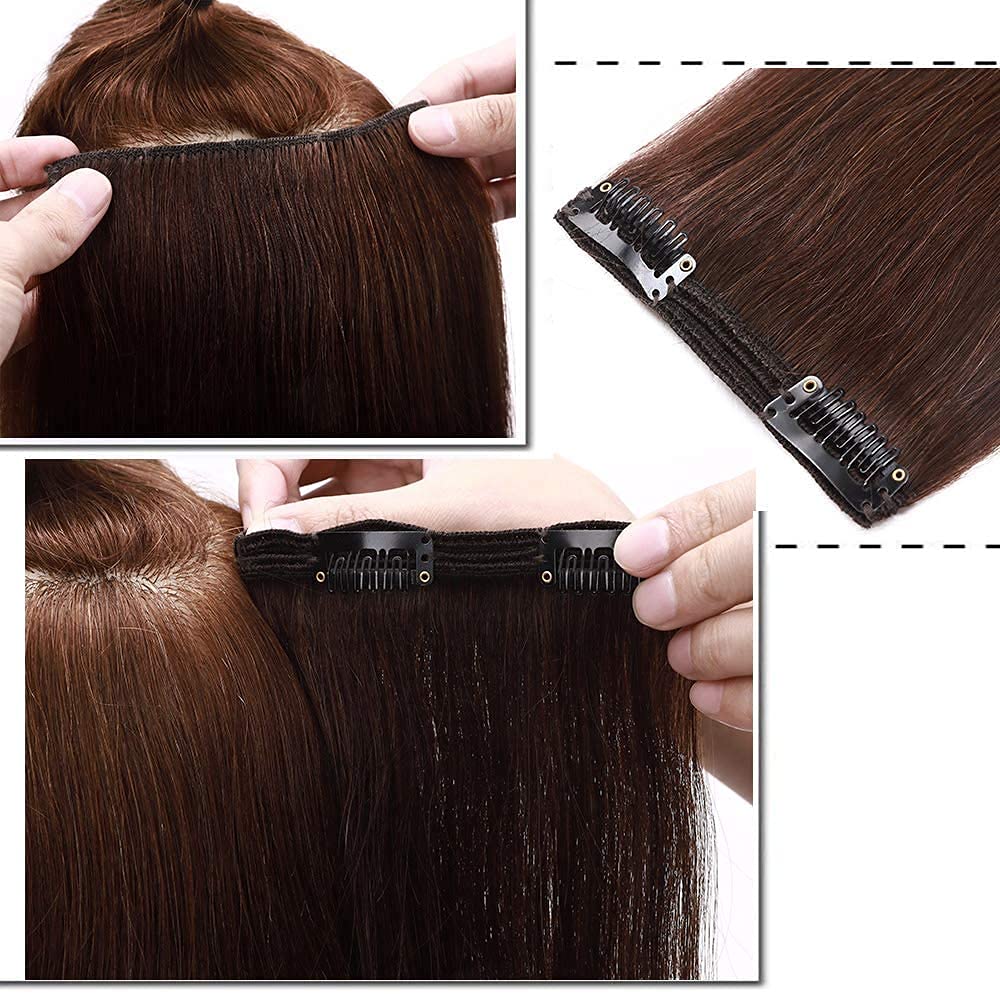 SEGO Clip in Extensions Echthaar 8 Tressen Doppelt Tressen Haarverlängerung 100% Remy Human Haar für