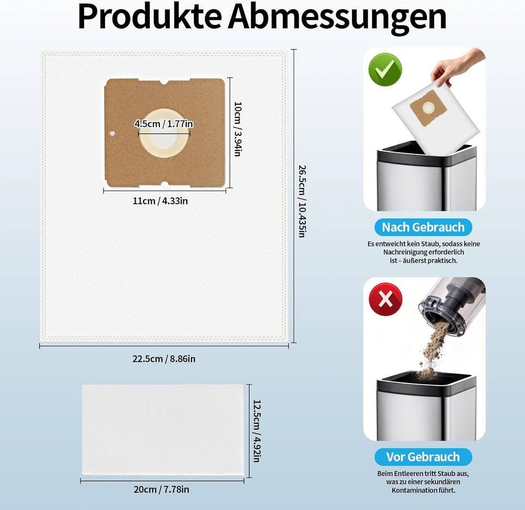 30 Stück VCC 3851 Staubsaugerbeutel Ersatz für Grundig VCC 3851 VCC 3850 A Hanseatic VCB35B15C-1J7W-