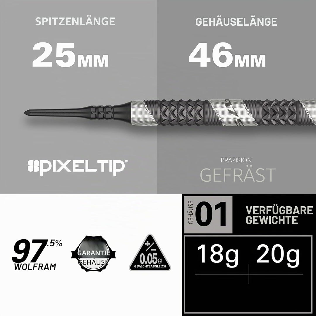 Target Darts 975 Ultra Marine 97.5% Wolfram Soft Tip Dart Satz with K-Flex 20G, 20G