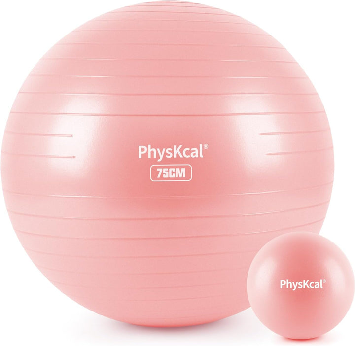 PhysKcal Gymnastikball und 23 cm Pilatesball Set, Anti Burst Gymnastikball, Anti-Rutsch-Sitzball, Ba