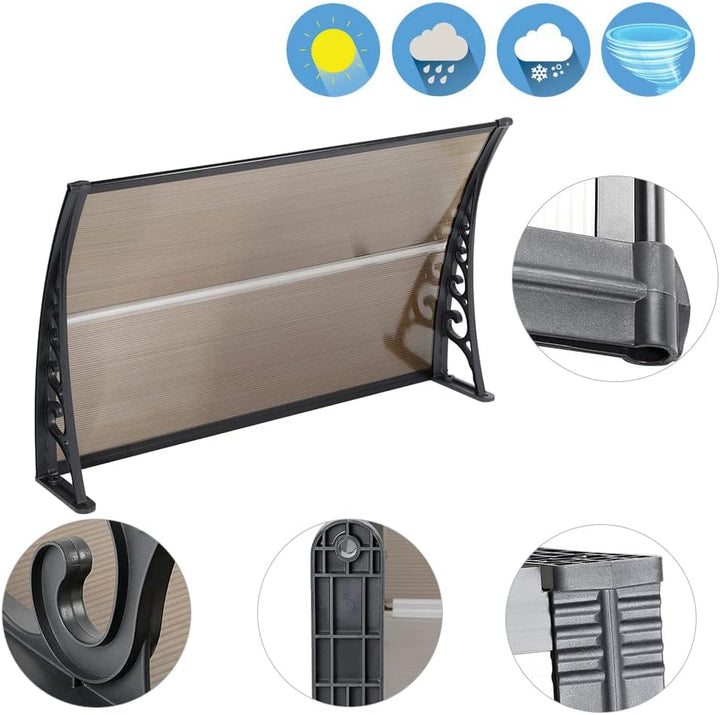 XUANYU Überdachung Haustür aus Aluminium und Polycarbonat, Vordach Haustür, Vordach für Haustür, Tür