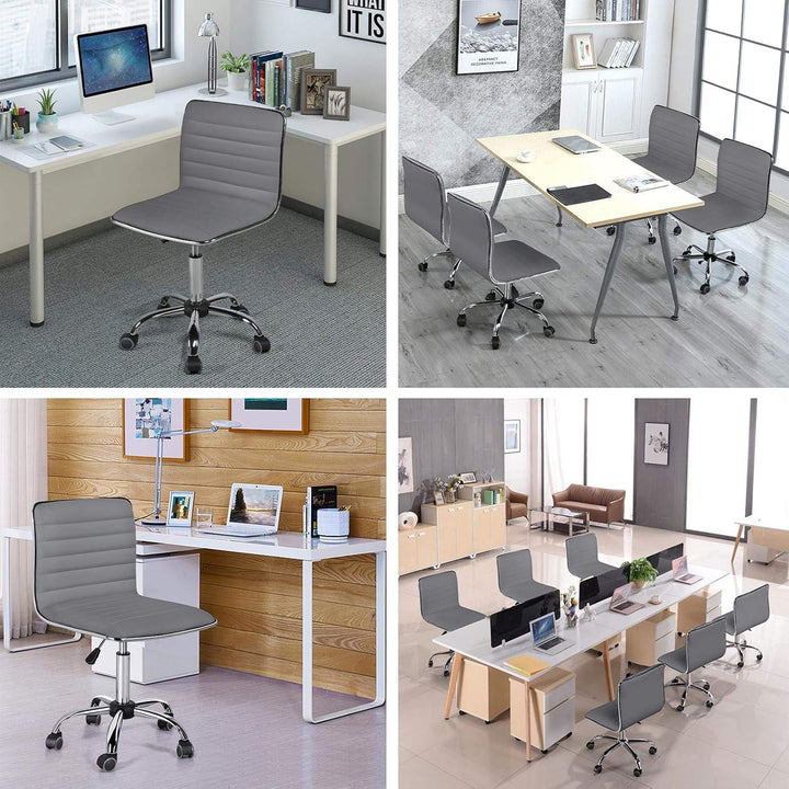 Yaheetech Bürostuhl ohne Armlehne, ergonomischer Schreibtischstuhl, höhenverstellbarer Drehstuhl, 36