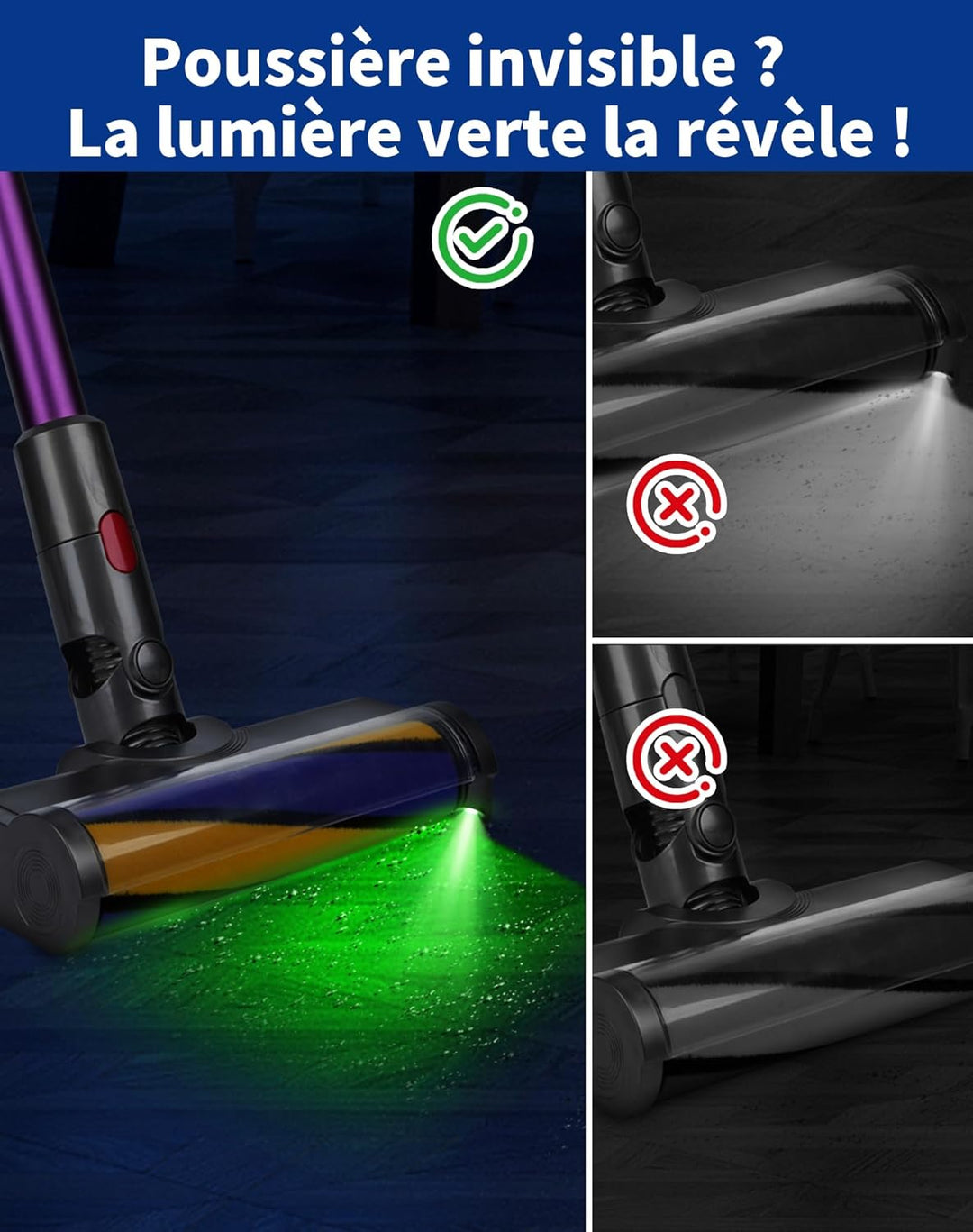 Bodendüse für Dyson V7 V8 V10 V11 V15 Staubsauger Bürste Ersatzteil Softwalze Bodenbürste mit LED-Li