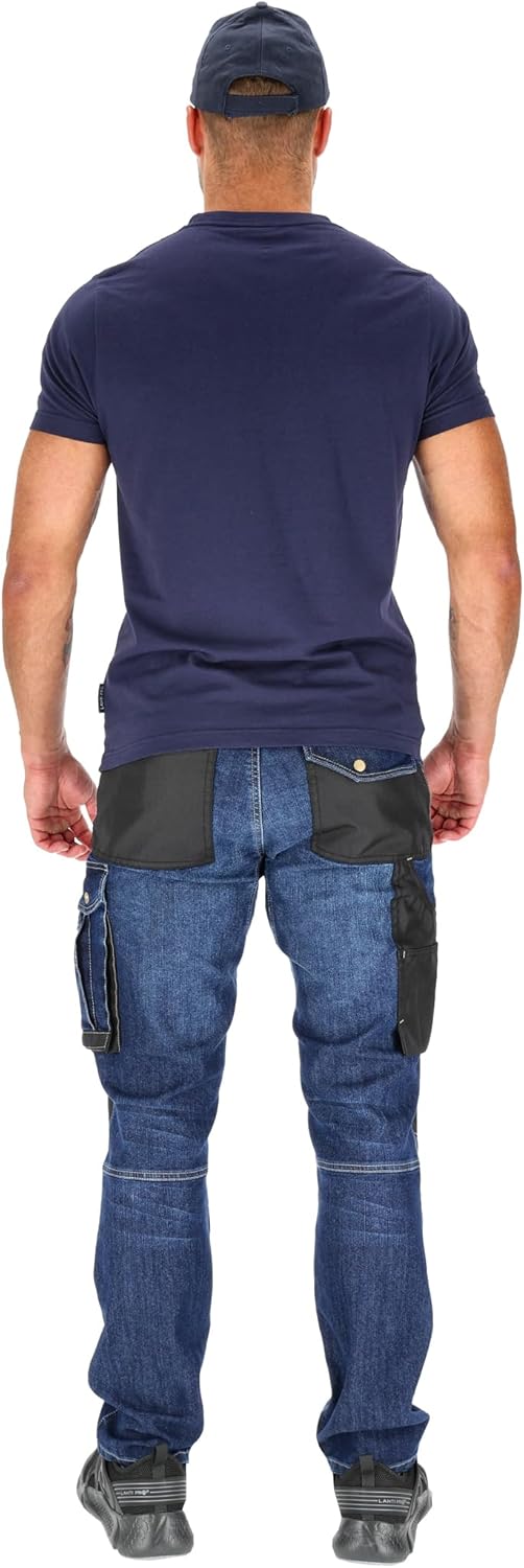 Lahti PRO Unisex A40510 - Work Utility Pants, Blue Jeans, L Slim EU