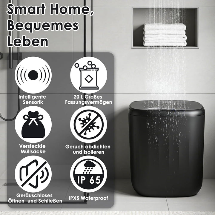 20L Mülleimer mit Sensor, Automatik Touchless Mülleimer mit Hand, Knie und Schock Sensor, Schnelle R