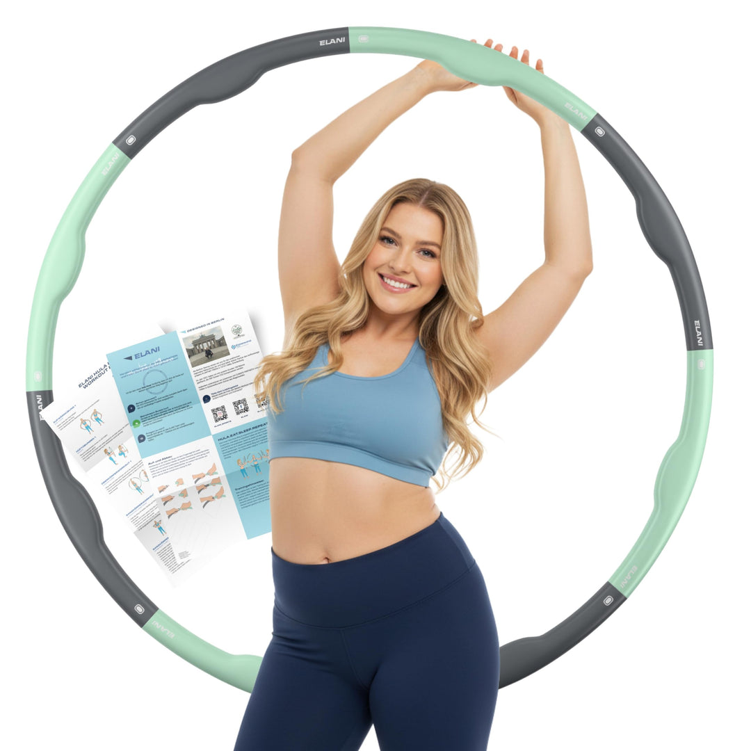 ELANI Hula Hoop Reifen Erwachsene - 90cm Durchmesser, mit Wellenform und Trainingsguide, indiv. anpa