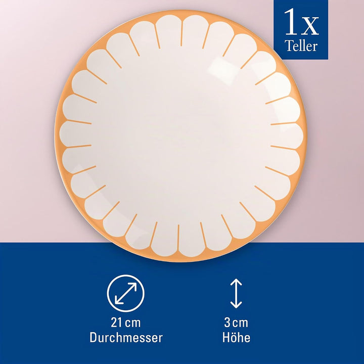 Villeroy &amp; Boch - Fleur soleil Frühstücksteller Gelb, Spülmaschinenfest, Mikrowellensicher, Dessertt