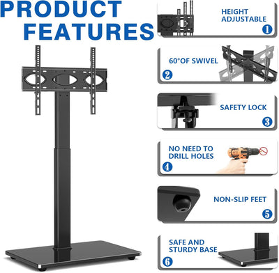 RFIVER TV Ständer TV Bodenständer für 32-75 Zoll Fernseher, TV Standfuss Freistehend Fernsehständer