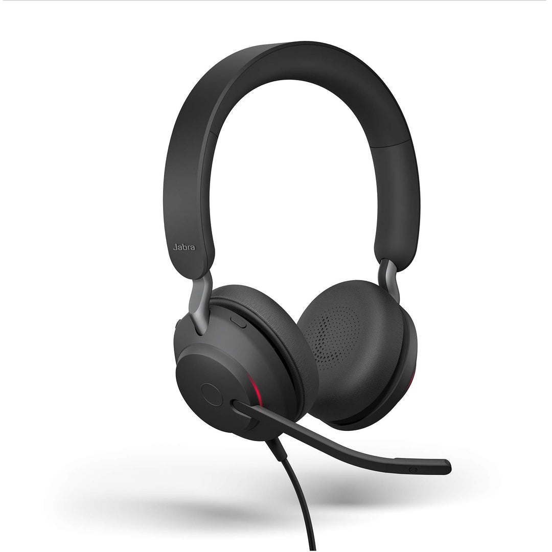 Jabra Evolve2 40 PC Headset – Noise Cancelling Microsoft Teams Certified Stereo Headphones with 3-Mi