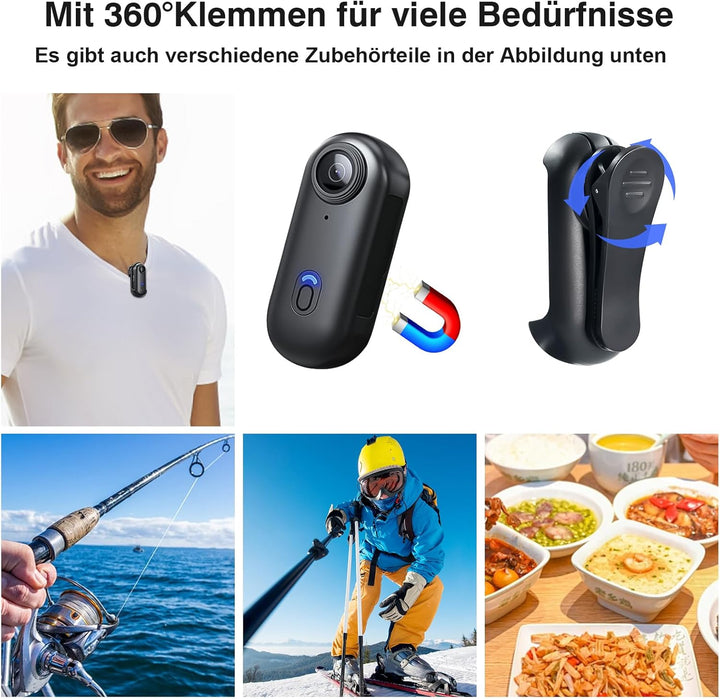 cyi Ultra HD Actionkamera 4K/30FPS mit WiFi, 30m Wasserdicht & 120° Weitwinkel, Tragbare Mini SportK