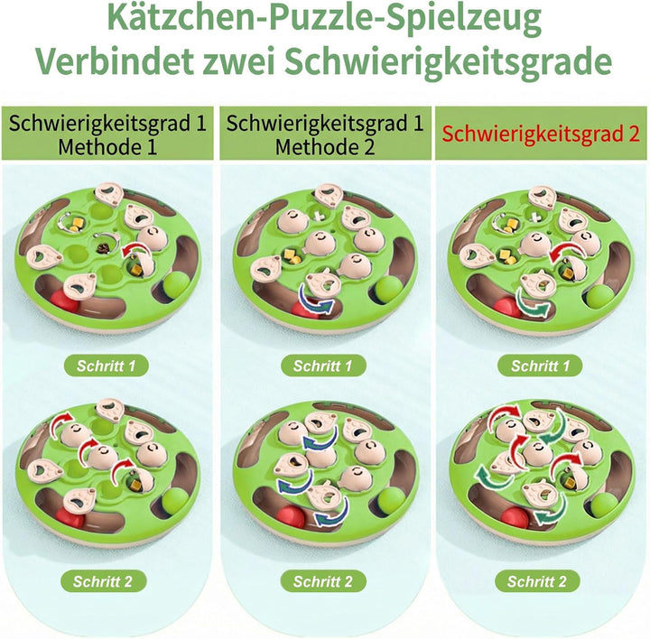 Interaktives Katzenspielzeug für Den Innenbereich, 3-in-1 Katzen Spielzeug mit Federn Spielzeug Bäll