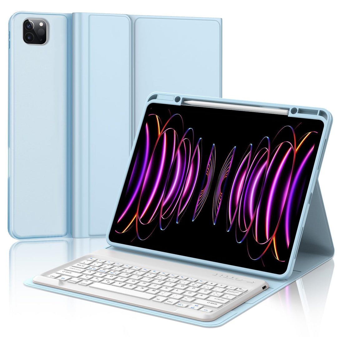 IVEOPPE Hülle mit Tastatur für iPad Pro 12,9 Zoll 6./5./4./3. Generation Con Touchpad, Deutsches QWE