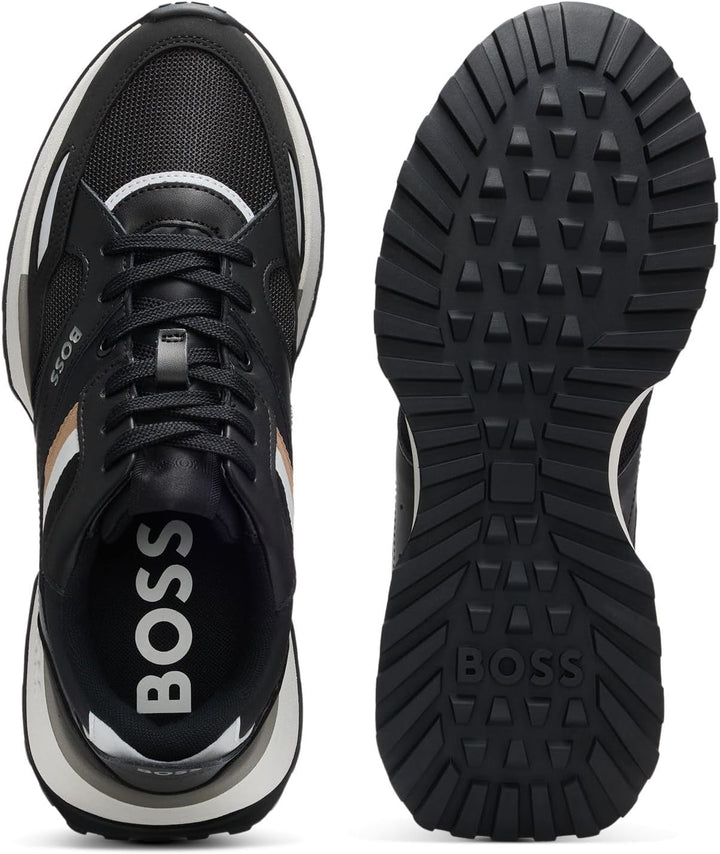 BOSS Herren Jonah Runn Sneakers im Laufschuh-Stil mit Eva-Gummisohle Grösse, 46 EU Schwarz
