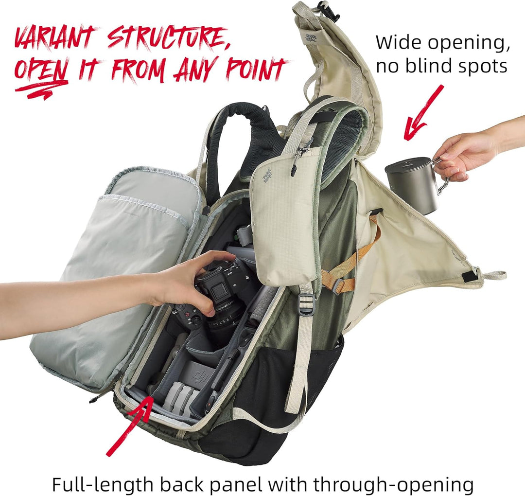 VSGO Pocket Ranger Kamera Tasche, Outdoor Kamera Rucksack mit faltbarem Futter spiegellose/DSLR Kame