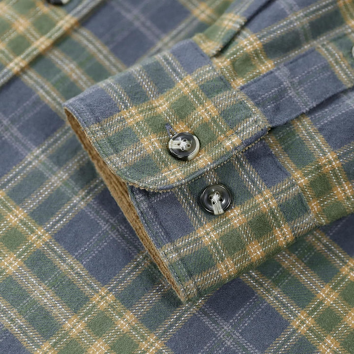 Dubinik® Flanellhemd Herren Kariert Flanellhemden Langarm Casual Button Down Freizeithemd Mit Brustt