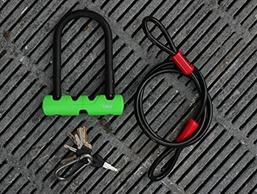 ABUS Bügelschloss Ultra 410 + SH34-Halterung + Sicherungskabel Cobra 10/120 - Fahrradschloss mit Run