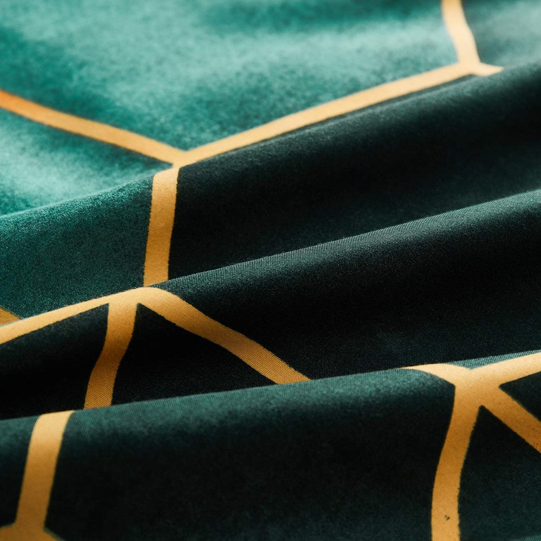 Luofanfei Bettwäsche 200x200 Gestreift 3 Teilig Geometrisch Bettbezug Dunkelgrün Grün Deckenbezug St