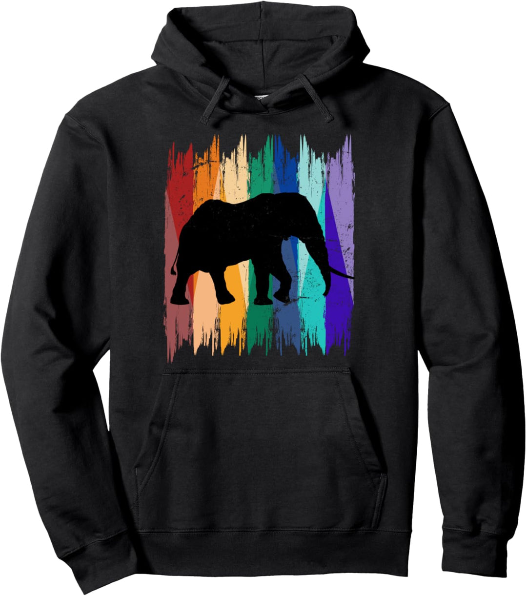 Afrika Safari Zoo Tier Geschenk Farbenfrohes Elefant Pullover Hoodie
