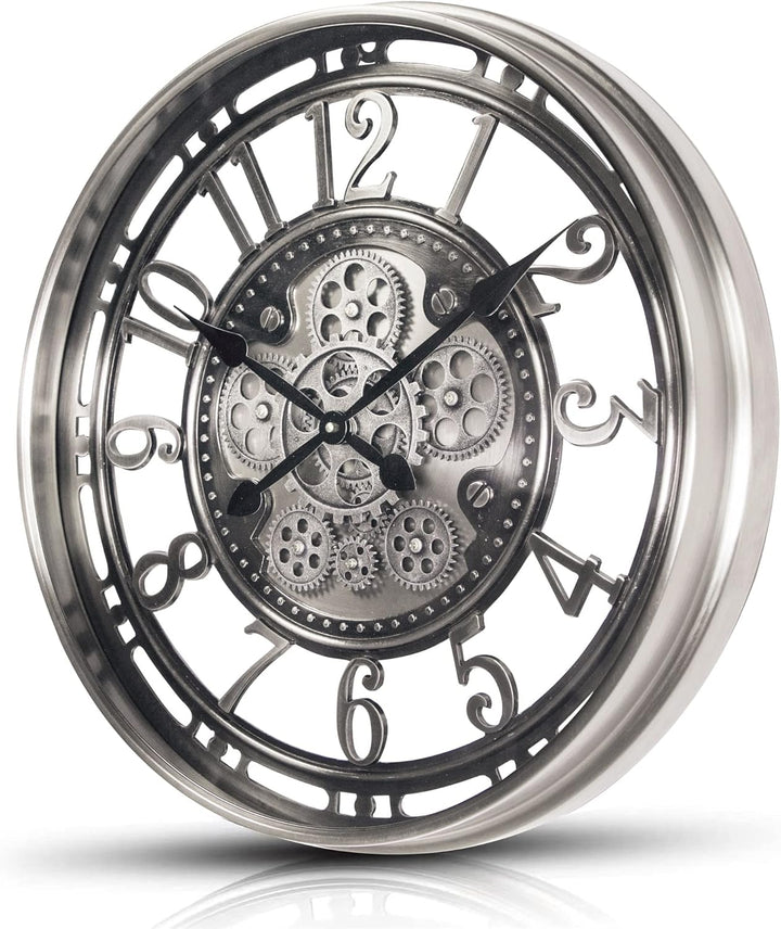 INFINITY TIME Moving Gear Wanduhr, modern, Vintage, rustikal, industriell, Steampunk, freiliegende U