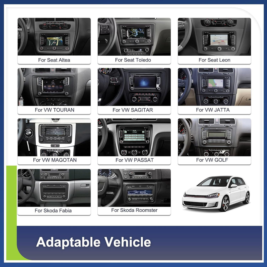 [2+64G] CAMECHO Android 13 Autoradio für VW Golf 5 Golf 6 Skoda Polo Passat Tiguan Touran mit Carpla