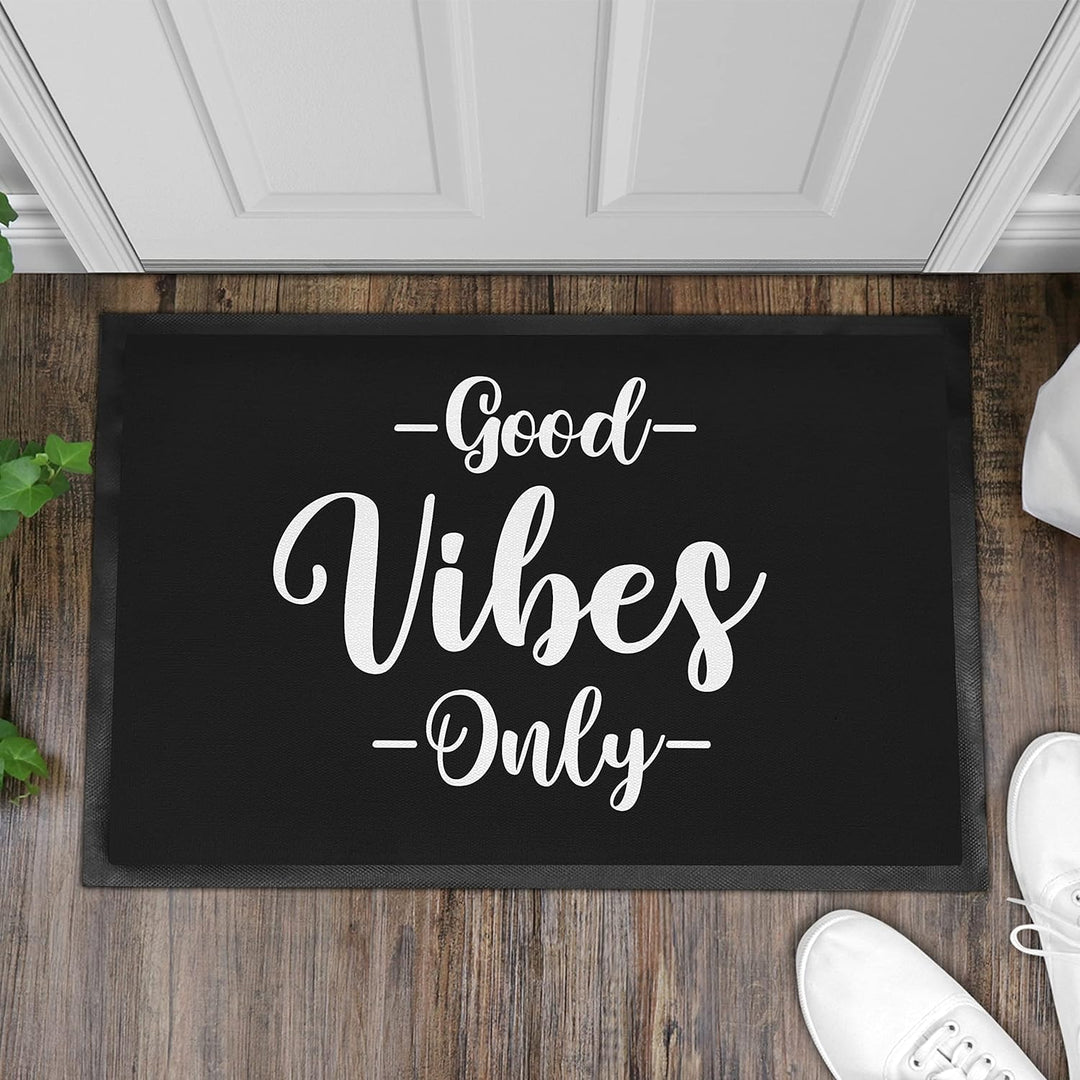 Trendation - Fussmatte Spruch Good Vibes Only Lustige Fussmatte 60x40 cm Aussen und Innenbereich Wet