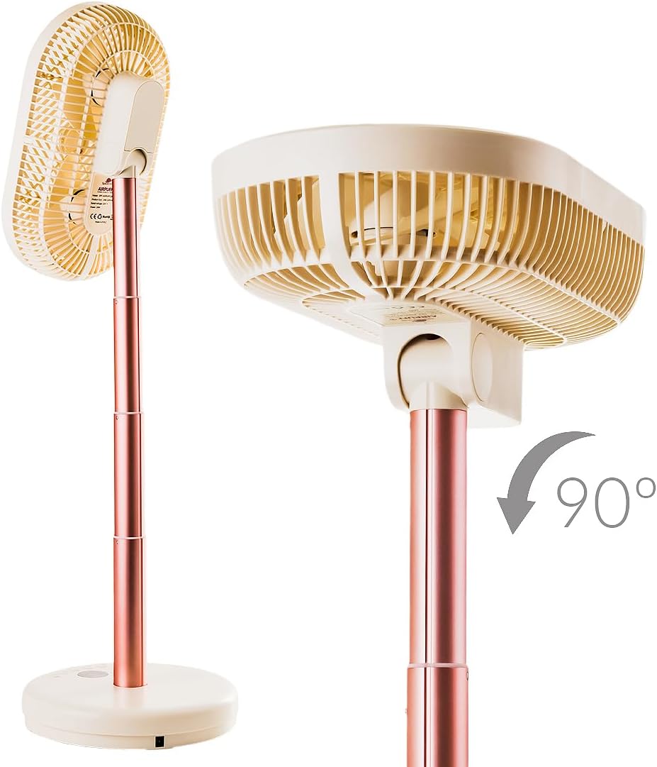 Spacetronik Tragbarer Standventilator mit Ionisator, Ventilator Leise mit 6 Geschwindigkeiten, 3600