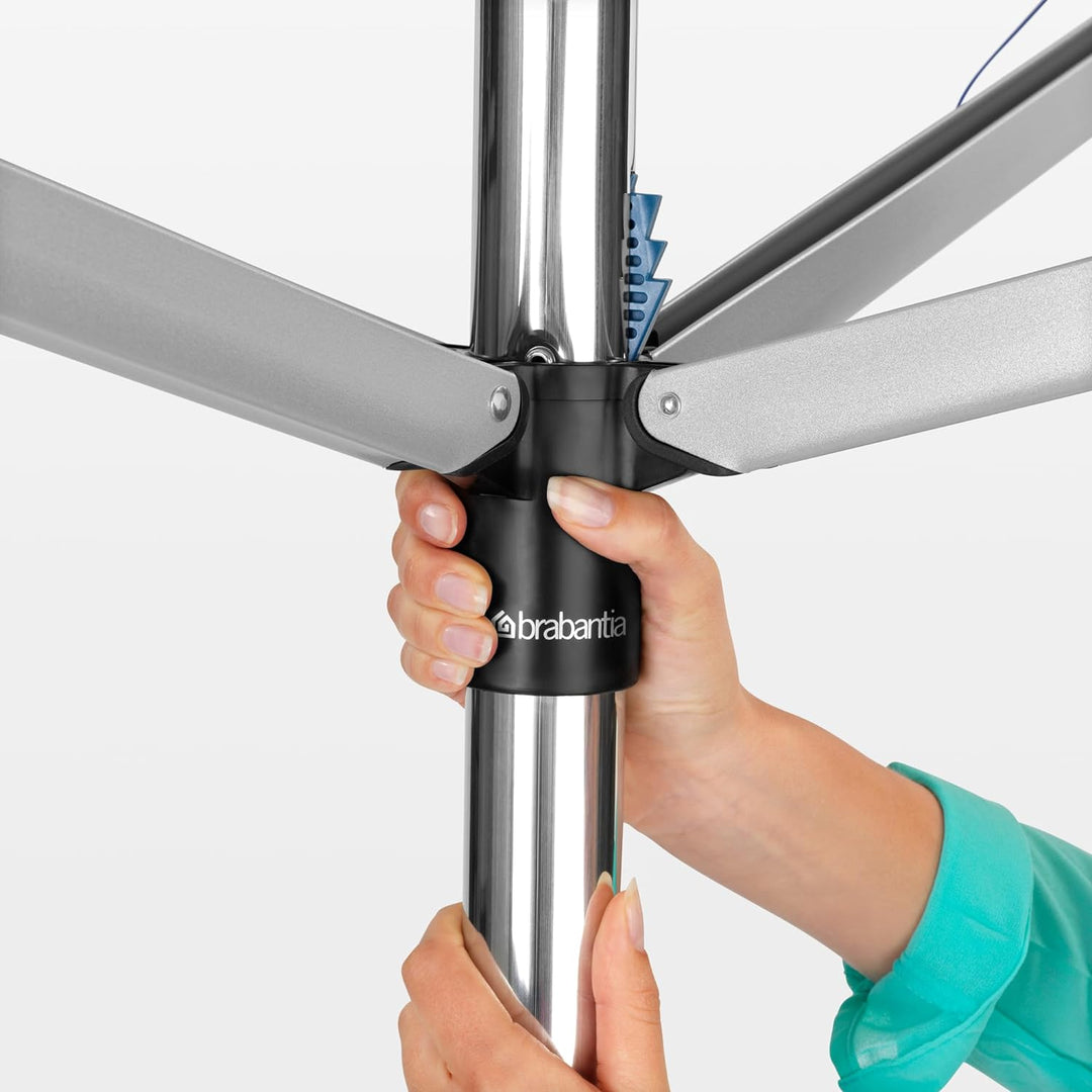 Brabantia - Topspinner Wäschespinne - Regenschirm'-System - UV-beständige Wäscheleine, 40 m - Reibun