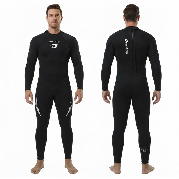 Owntop Herren Damen Ganzkörper 3/2mm Neoprenanzug, Ultra-Stretch Langarm Winter Neoprenanzug, Rücken