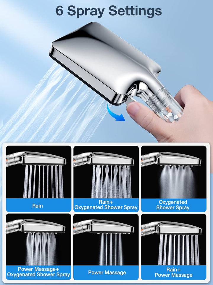 Duschkopf mit Schlauch 1.6M,YEAUPE PRO Wassersparend Handbrause Duschbrause mit Filter, Regendusche