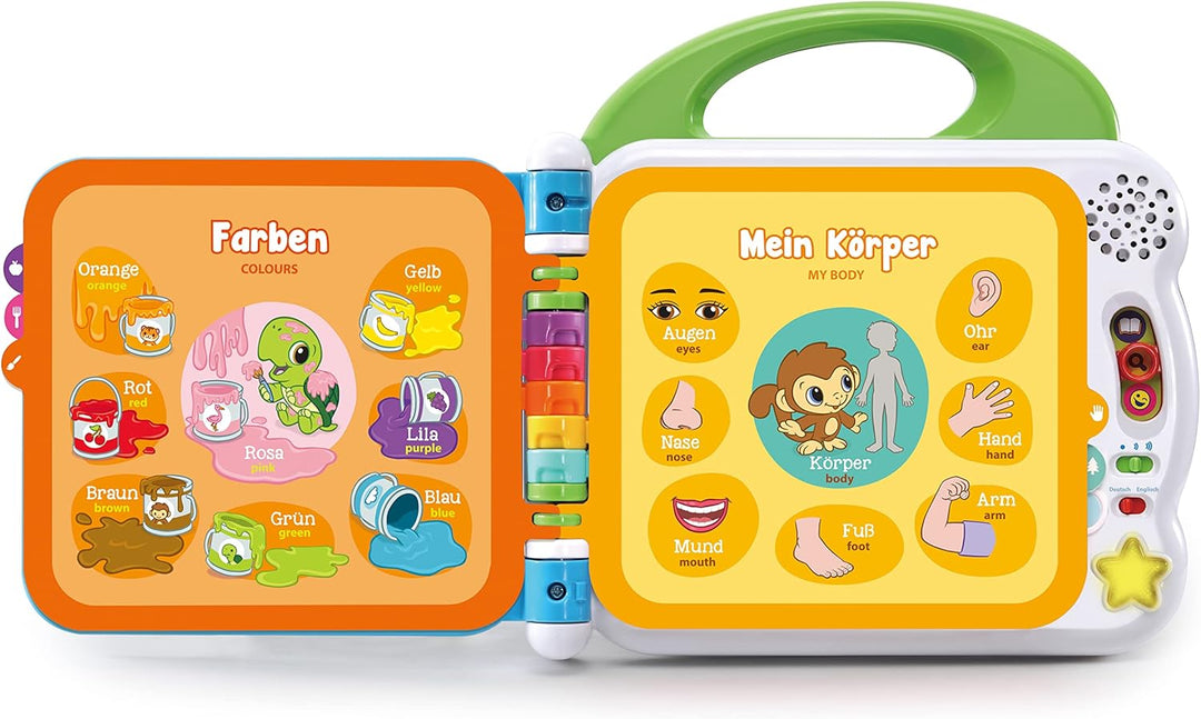 VTech Baby Mein 100-Wörter-Buch – Interaktives Bilderbuch zum Lernen erster Wörter mit 12 bilinguale