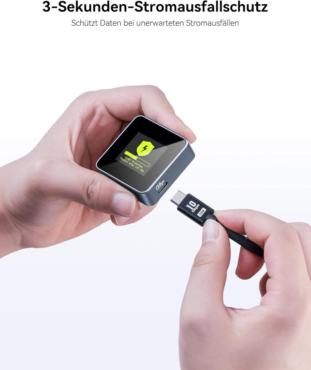 DOCKCASE Smart Pocket SSD Gehäuse - 3S Power Loss Protection, NVMe M.2 Gehäuse Echtzeit-SSD-Gesundhe
