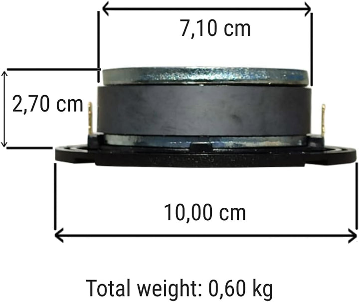 1 CIARE HT262 HT 262 kalotten hochtöner schwarzer Driver 4" 10,00 cm 100 mm Durchmesser 100 watt rms