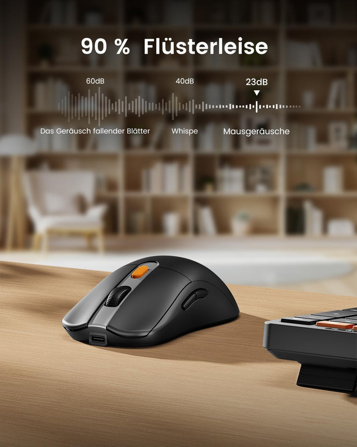ProtoArc Kabellos Tastatur Maus Set, KM60 Full-Size Bluetooth Tastatur und Maus mit Handballenauflag