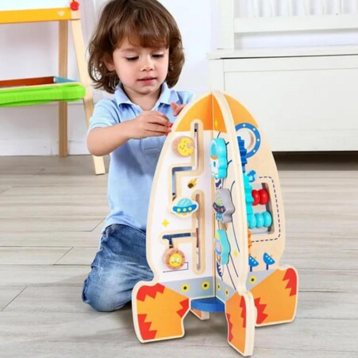 Tooky Toy Aktivitätsrakete aus Holz