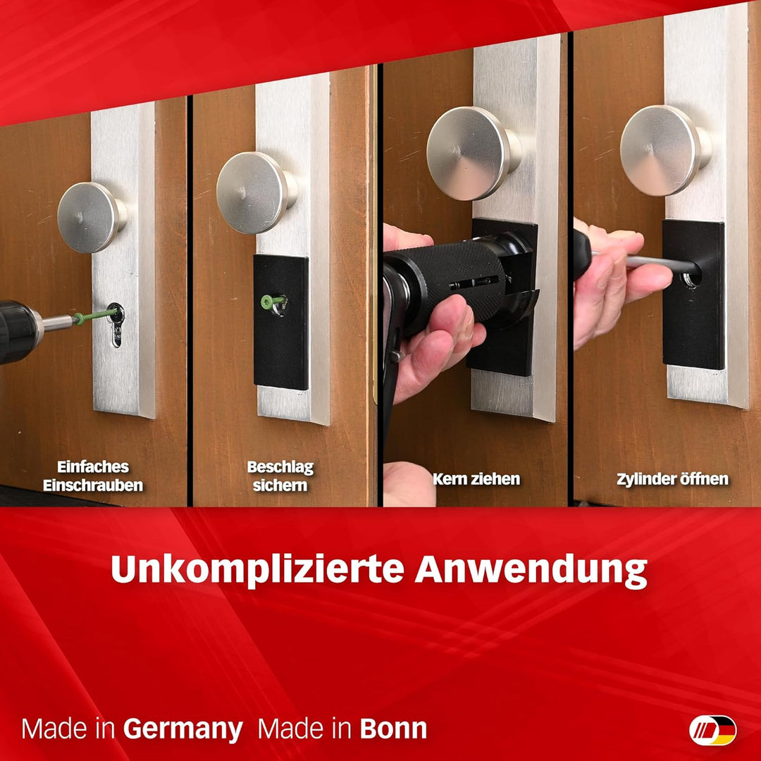 MULTIPICK Türöffnungswerkzeug - [inkl. 30 Zugschrauben] Schlosszieher - Glocke Öffnungswerkzeug - Sc