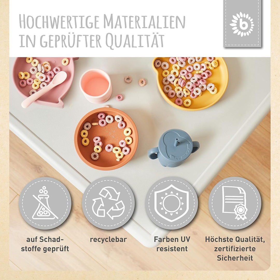 Bieco Kindertisch mit 2 stapelbaren Stühlen | für drinnen und draussen | Basteltisch und Maltisch fü