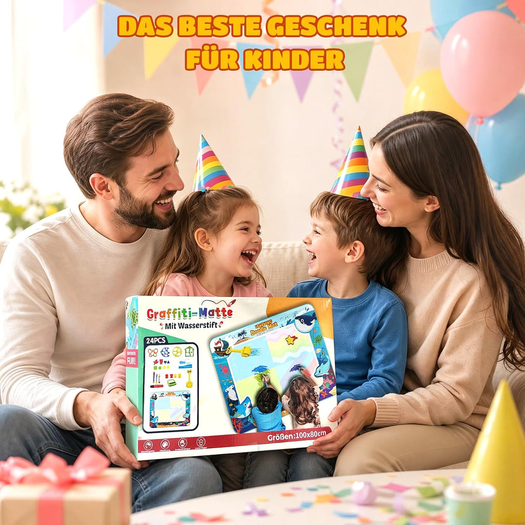 Spielzeug Kinderspielzeug ab 1, 2, 3 Jahren - Malmatte mit Wasserstift, Aqua Magic Doodle Painting M