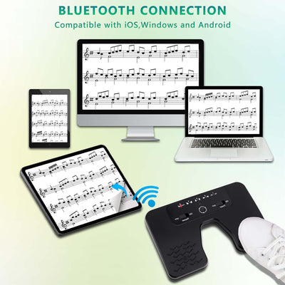 Tavsou Bluetooth Page Turner Pedal für Tablets Smartphones wiederaufladbar lautlos, Modern Classic,