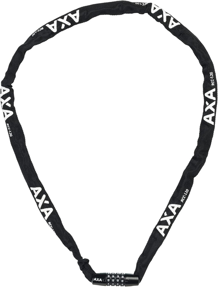 Axa Zahlenschloss Kettenschloss Rigid RCC-120 Länge 120 cm - Durchmesser 3,5 mm Schwarz inkl. Fahrra