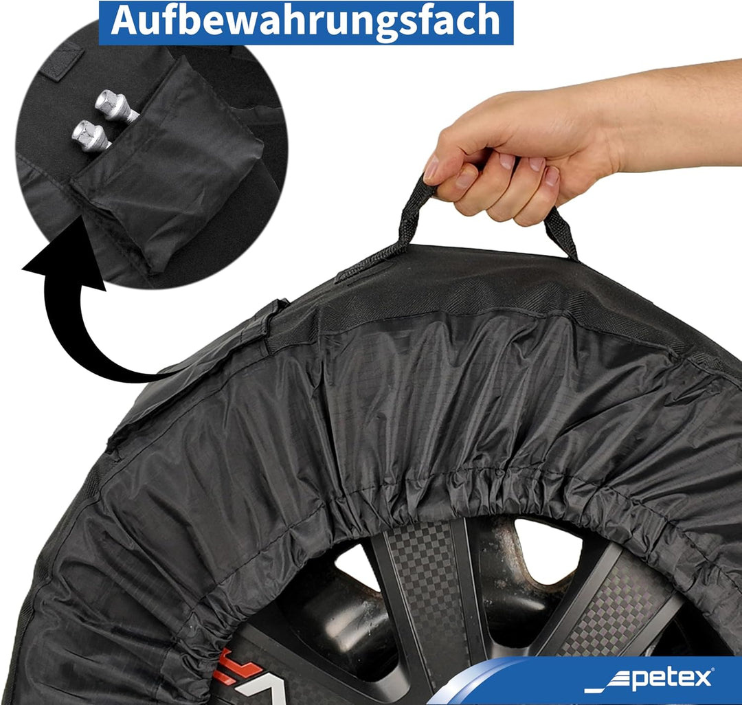 PETEX Reifentaschenset Premium schwarz versch. Grössen Reifentaschen (L Ø 660 mm), 660 mm