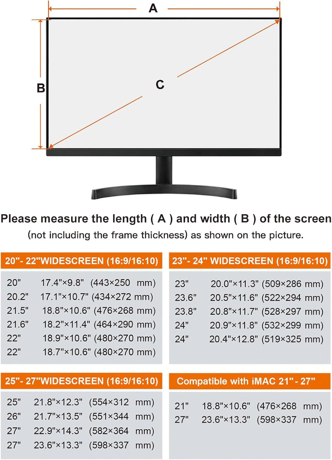 MOSISO 20-22 Zoll Computer Blaulicht Blockierende Displayschutz Anti-UV Augenschutz Filterfolie für