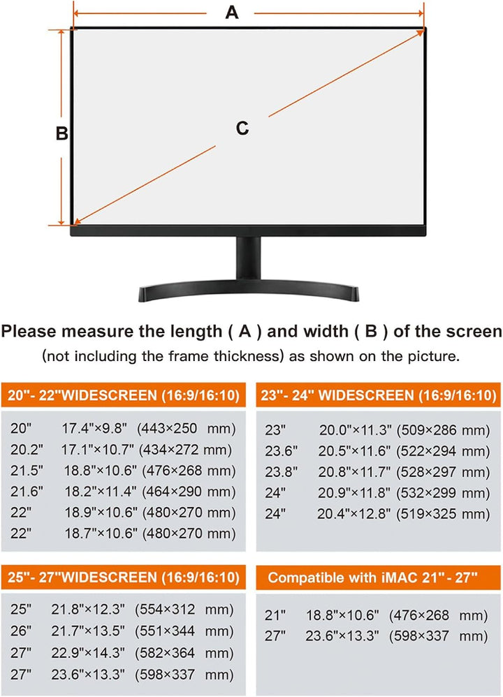 MOSISO 20-22 Zoll Computer Blaulicht Blockierende Displayschutz Anti-UV Augenschutz Filterfolie für