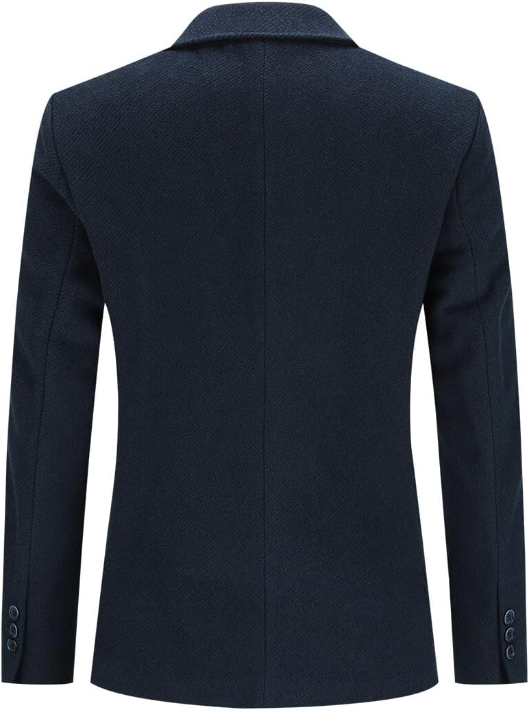 Allthemen Herren Sakko Wolle Tweed Klassisch Blazer 2 Knöpfe Gefütterter Winterjacke mit Streifen Üb
