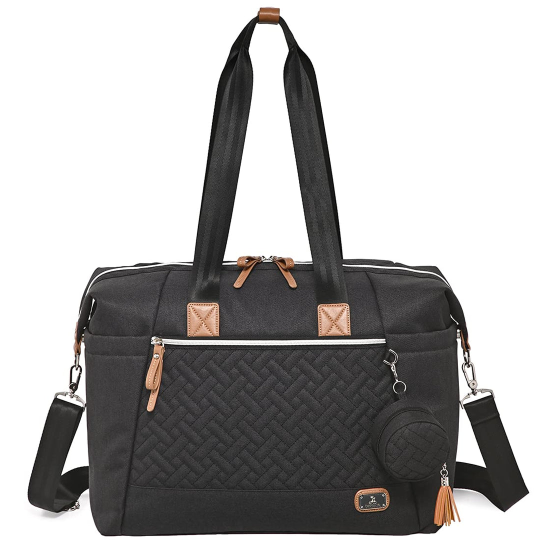 Dikaslon Wickeltasche mit Schnullertasche und Wickelunterlage, Grosse Reisewindeltasche für Mama und