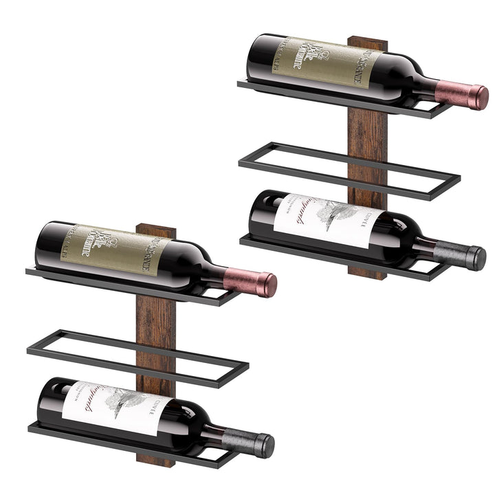 B4Life Weinregal Wandmontage für 6 Weinflaschen, Holz Weinregale für Wand, Weinhalter Weinflaschenre