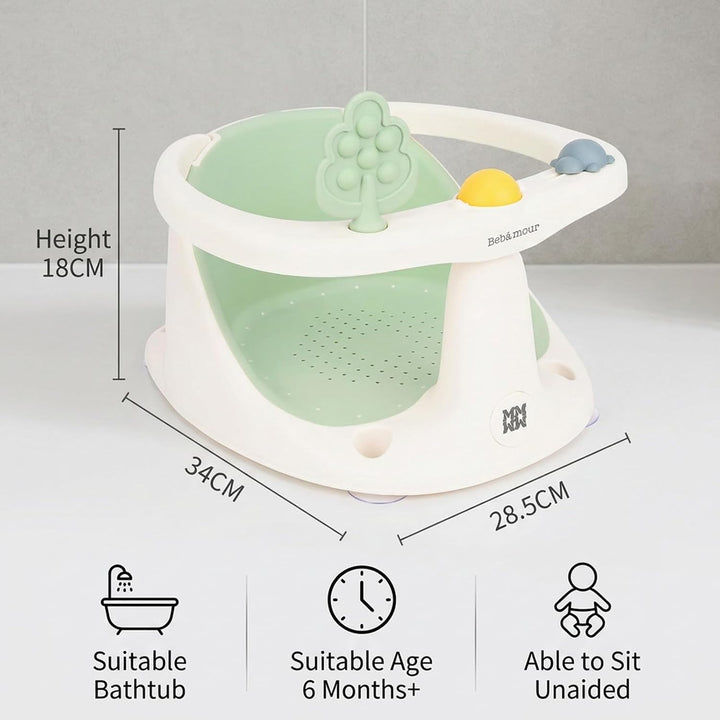 Bebamour Baby Badesitz 6 Monate+ Kind Badewanne Rutschfester 4 Green, 4 Green