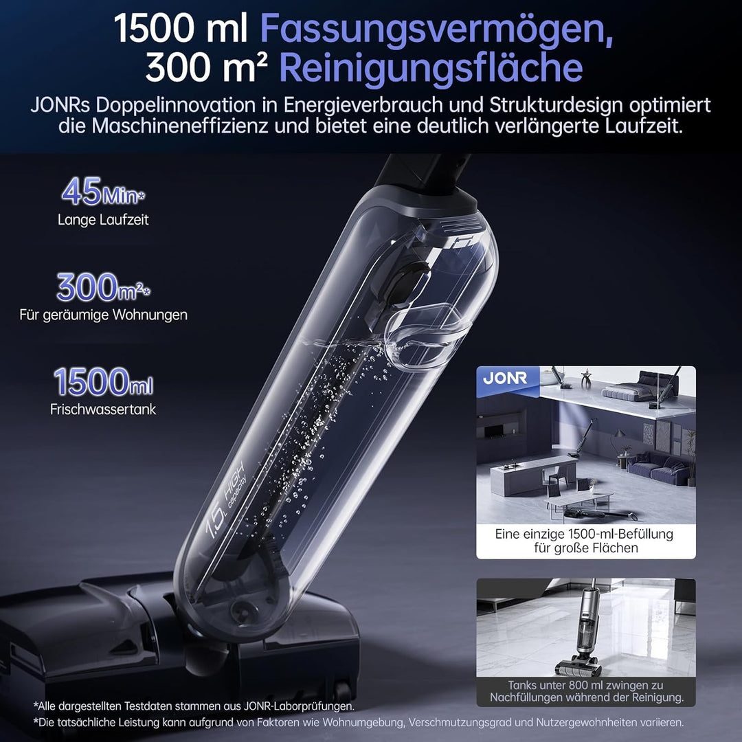 JONR 20000 Pa H2 Nass-Trockensauger, Innovatives Geruchsfreies Design, 1500ml Extra grosser Wasserta