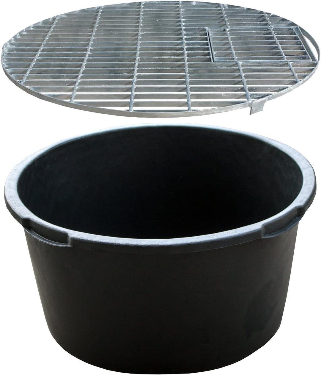 Set: PE Becken / Rundbecken + Abdeckgitter D=66cm, H=35cm, 90L für Wasserspiele u. Brunnen INTERGARD