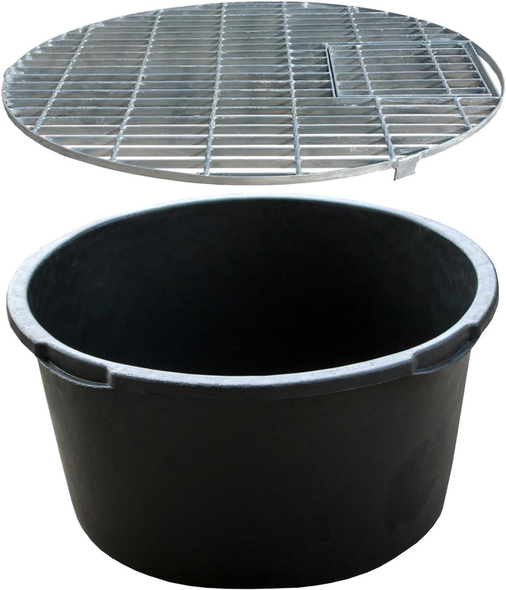 Set: PE Becken / Rundbecken + Abdeckgitter D=66cm, H=35cm, 90L für Wasserspiele u. Brunnen INTERGARD