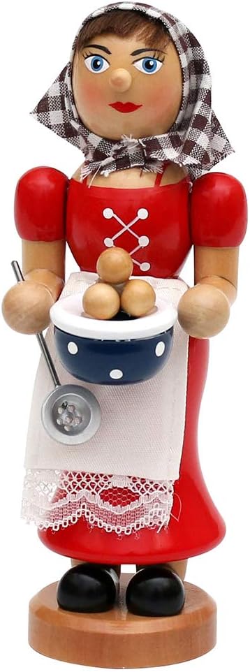 Wichtelstube-Kollektion Holz Räucherfrau Räuchermann Räuchermännchen Räucherfigur Klossfrau mit rauc